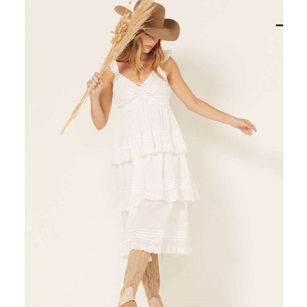 Cleobella Women's Eyelet Lace Amora Midi Dress Large
